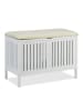 relaxdays Sitzbank in Weiß - (B)78 x (H)56 x (T)39 cm
