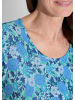 GOLDNER Shirt in türkis / blau / weiß / gemustert