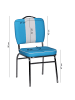 FineBuy Esszimmerstuhl in Blau / Kunstleder / 47x45x90