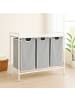 relaxdays Wäschesammler in Weiß/ Grau - (B)92,5 x (H)72 x (T)33 cm