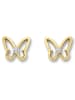 ONE ELEMENT  Zirkonia Schmetterling Ohrringe   Ohrstecker aus 333 Gelbgold in gold