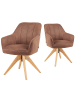 DUBI Möbel 2er-Set: Drehstuhl Mika-Noah in Braun - (B)60 x (H)87 x  (T)65 cm