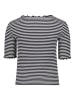 Zero  Halbarm-Shirt mit Raffung in Cream/Dark Blue