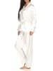 NORMANN Satin Pyjama Streifendress - 43875 in Champagner