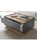 Furn.Design Couchtisch grau matt, Eiche Wotan 90 x 60 cm, Wohnzimmertisch mit Stauraum