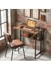 HOMCOM Schreibtisch-80L x 58B x 75H cm-Rustikal-Braun