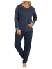 NORMANN Schlafanzug langarm Wende Pyjama in navy