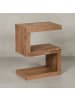 KADIMA DESIGN Beistelltisch S-Cube: Sheesham-Holz, S-Form, 44x30 cm, 60 cm Höhe in Beige