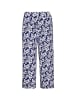 GOLDNER Kurzgröße:  Attraktive Druckhose Louisa mit weichem Fall in marine / geblümt