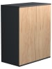 VCM  Holz Kommode Sideboard Anrichte Dalosa 2 Drehtüren in Anthrazit / Honig-Eiche