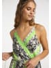 IZIA Damen Maxikleid Mit Schlangenprint in Grün Mehrfarbig