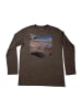 Jack Wolfskin Langarmshirt Print Longsleeve Shirt Herren Sportshirt Berg Wandershirt in Braun
