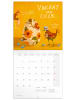 NOTIQUE Wandkalender 2027 6-sprachig in Chicken Artists - 30 x 30 cm