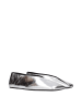 Jil Sander Grau Leder Ballerina Flache Schuhe