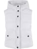 Urban Classics Urban Classics Ladies Recycled Shiny Puffer Vest with Hood in white