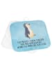 Mr. & Mrs. Panda Topflappen Pinguin mHerzieren mit Spruch in Eisblau