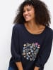 sheego Sweatshirt in tiefblau-eisblau-bedruckt