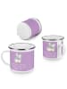 Mr. & Mrs. Panda Camping Emaille Tasse 14. Hochzeitstag Elfenbei... in Lavendeltraum