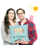 Mr. & Mrs. Panda Sofakissen 40x40 Eulen Liebe mit Spruch in Türkis Pastell