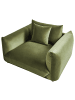 Beliani Sessel LUVOS in Grün/Braun - (W) 120 x (H) 74 x (L) 108 cm