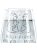 Mr. & Mrs. Panda Becherglas Pinguin Pärchen mit Spruch in Transparent