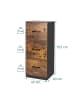 relaxdays Aktenschrank in Schwarz/ Braun - (B)40 x (H)103 x (T)40 cm