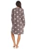 NORMANN Nachthemd Sterne weichem Coral Fleece - 51219 in grau