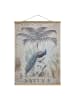 WALLART Stoffbild mit Posterleisten - Shabby Chic Collage - Pfau in Blau