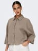 JACQUELINE de YONG Legere Crepe Bluse Weite Ärmel 3/4 Hemdkragen in Braun