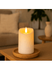 STAR Trading LED Stumpenkerze Flamme 13 cm Weiß – mit Flackerlicht für Innen/Außen