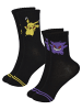 Pokemon 2er Pack Pokemon Socken Pikachu & Gengar Tennissocken Söckchen in schwarz