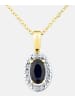 Diamant L'éternel Kette mit Anhänger, mit schwarzer Saphir, 375 Gelbgold
