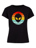 F4NT4STIC Box Tee Alien Retro Sonnenuntergang in schwarz