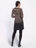 Heine Druck-Kleid in schwarz-khaki-bedruckt