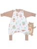 Schlummersack Schlafsack mit Füßen und umklappbaren Bündchen, 2.5 TOG in Beige-Weiß