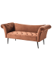 Beliani Chaiselongue NANTILLY Braun/Schwarz - (W) 175 x (H) 76 x (L) 69 cm symmetrisch