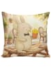 Mr. & Mrs. Panda 40x40 kissen Hase Pommes Design ohne Spruch in Weiß