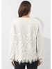 Alba Moda Edler Pullover mit Spitzeneinsatz in natur