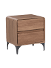 Beliani Nachttisch COWELL in Braun - (W) 50 x (H) 55 x (L) 40 cm