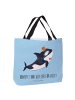 Mr. & Mrs. Panda Tote Bag Orca Zylinder mit Spruch in Blau Pastell