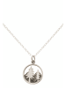Gemshine Kette mit Anhänger Alpin Baum Tannen mit Bergen in silver coloured