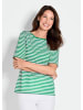 GOLDNER Stilvolles Streifenshirt für Damen in grün / weiß / geringelt