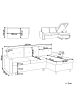 Beliani Ecksofa FLAKK in Grau/Braun - (W) 232 x (H) 90 x (L) 147 cm