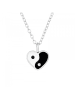 Alexander York Kette mit Anhänger YIN YANG Herz aus 925 Sterling Silber, 2-tlg. in silber