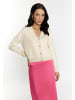 faina Damen Strickjacke Mit Perlen in Wollweiss
