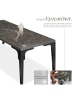 tectake Rattan Tisch mit Aluminium- und Holzgestell, 196x87x76cm