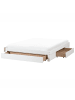 Beliani Doppelbett GIAT in Weiß/Braun - (W) 185 x (H) 36 x (L) 206 cm