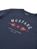 Mustang T-Shirt Basic Print Tee in Blau