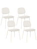 Beliani 4er-Set Esszimmerstuhl RILEY in Weiß/Beige