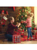 relaxdays 3 x Weihnachtskugel-Aufbewahrungsbox in Transparent/ Rot